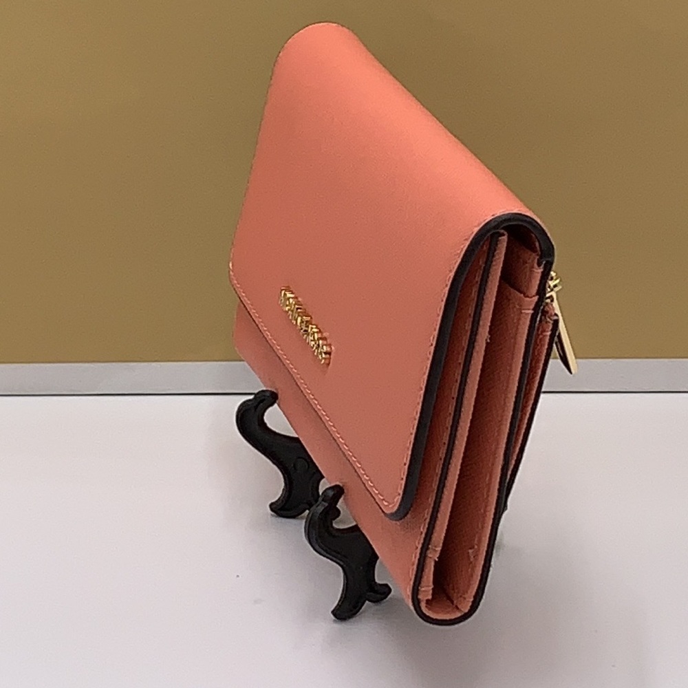 MICHAEL KORS JET SET TRAVEL LARGE TRIFOLD WALLET SHERBERT COLOR - Picture 5 of 13